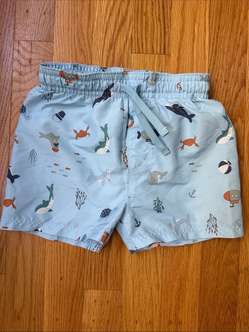 H&M Pale Blue Kids Sea Life Swim Trunks